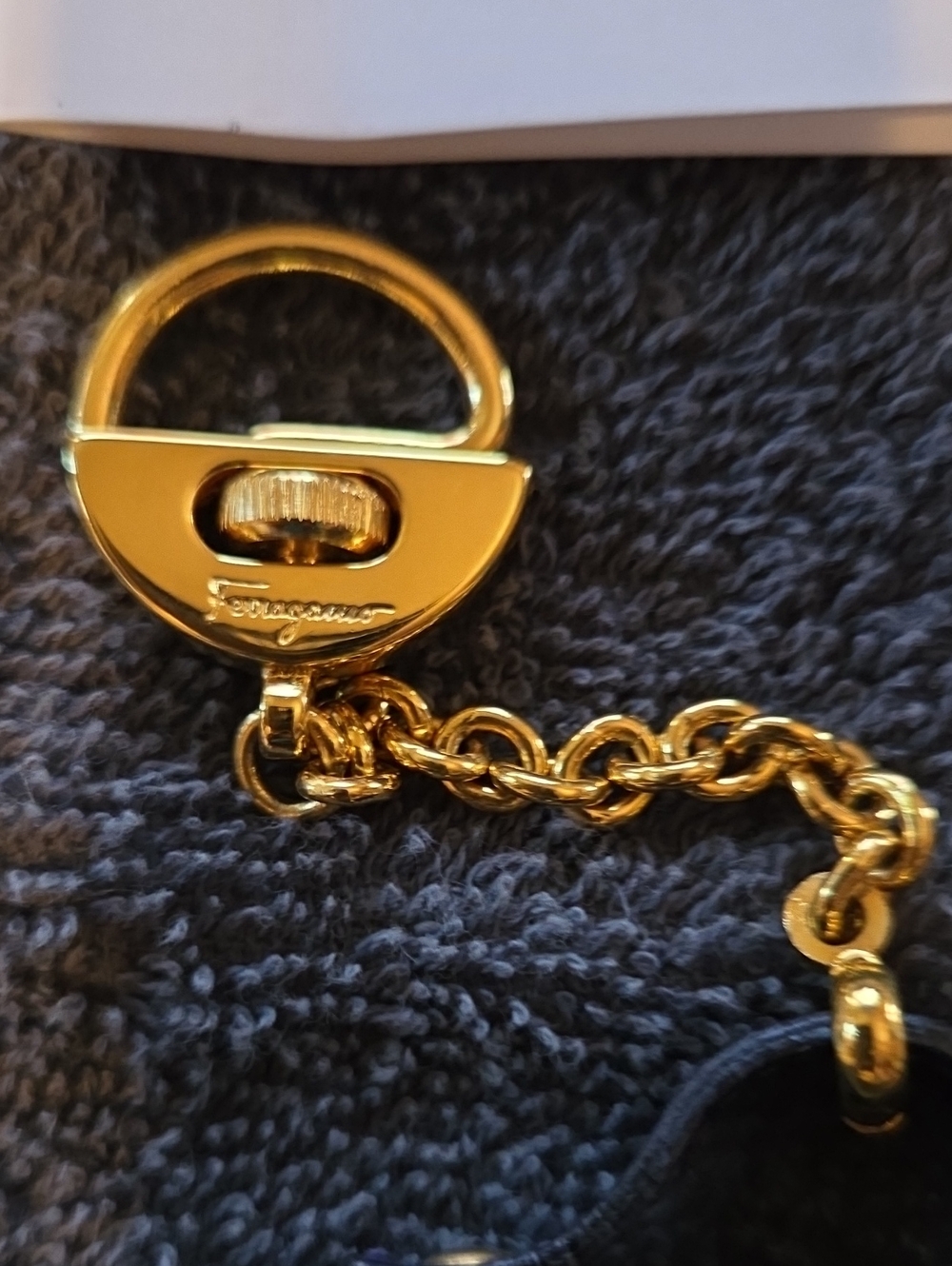Vintage Salvatore Ferragamo Black Leather Mini Bag Keychain with Gold Hardware - Picture 2 of 6